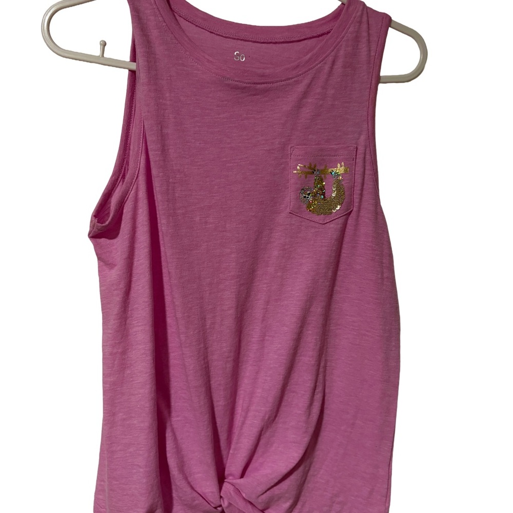 SO purple knotted tank top size 14